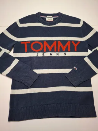 Maglione Tommy Hilfiger righe blu L
