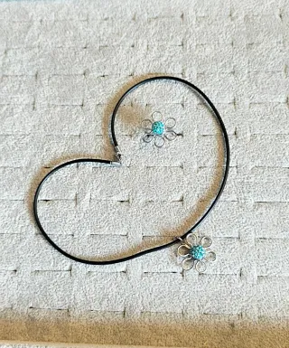 Set Anello + Collana Fiore Turchese Argento