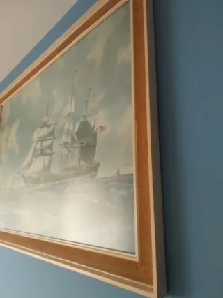 Cuadro antiguo barco velero