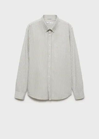 Camisa Rayas Algodón Mango Talla L