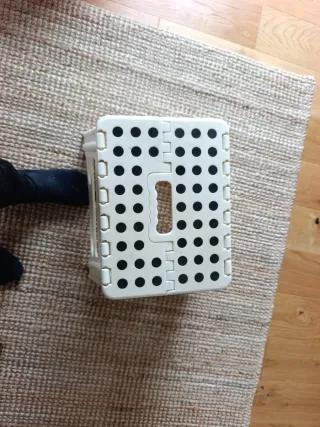 Taburete Plegable Blanco y Negro