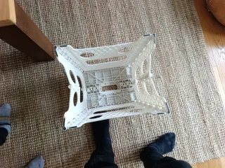 Taburete Plegable Blanco y Negro