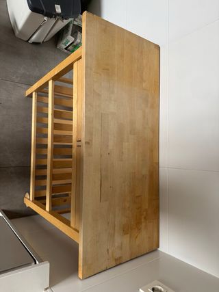 Carrito de cocina de abedul con 2 cajones