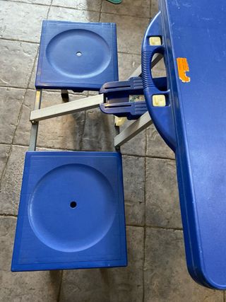 Mesa y 4 asientos picnic/camping azul