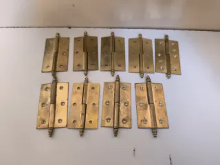 Lote 9 bisagras latón usadas