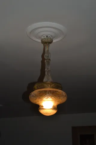 Lámpara colgante cristal y metal