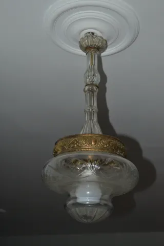 Lámpara colgante cristal y metal