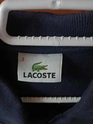 Polo Lacoste Rayas Azul y Blanco