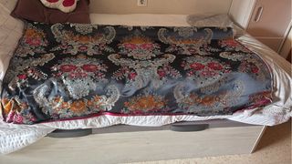 Rollo tela fallera negro multicolor