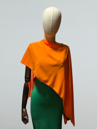 Chal capa poncho gasa naranja