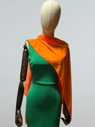 Chal capa poncho gasa naranja