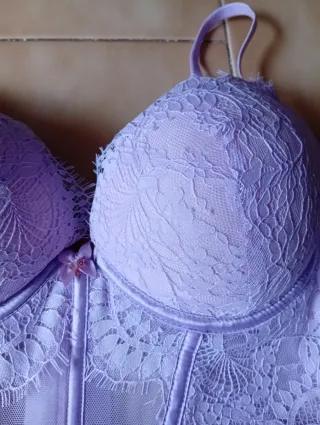 Sujetador Corsé Encaje Lila 85B