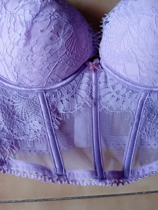 Sujetador Corsé Encaje Lila 85B