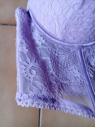 Sujetador Corsé Encaje Lila 85B