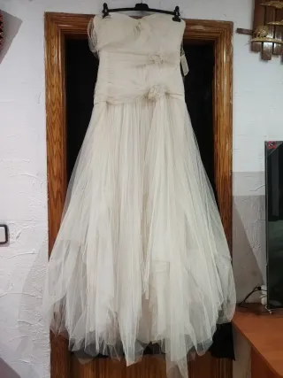 Vestido de Novia Blanco Encaje y Tul