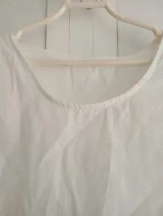 Blusa blanca algodón manga campana Talla M