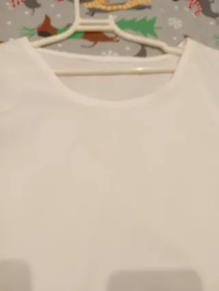 Blusa blanca algodón manga campana Talla M