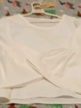 Blusa blanca algodón manga campana Talla M