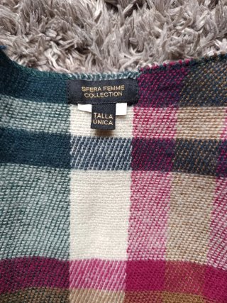 Poncho Cuadros Tartán Multicolor