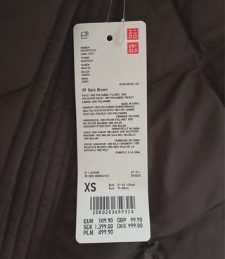 UNIQLO - Abrigo Acolchado Puffertech (Con etiqueta