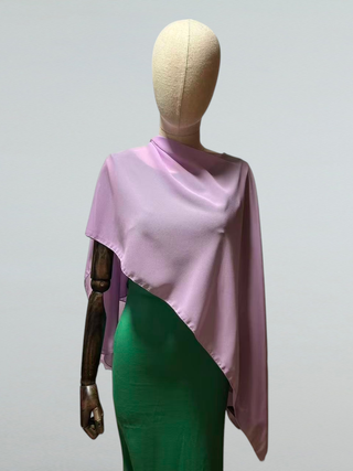 Chal capa gasa morado y verde