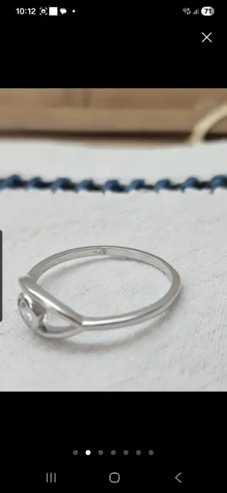 Anillo Plata 925 Ojo  piedra Circonita