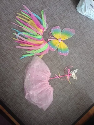 Disfraz Alas Mariposa y Tutú Arcoíris