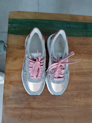 Zapatillas deportivas mujer grises y rosas