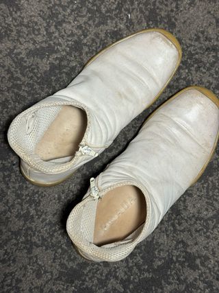 Vintage Prada White Leather Side Zip Ankle boots