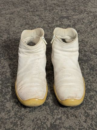 Vintage Prada White Leather Side Zip Ankle boots