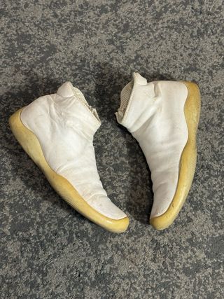 Vintage Prada White Leather Side Zip Ankle boots