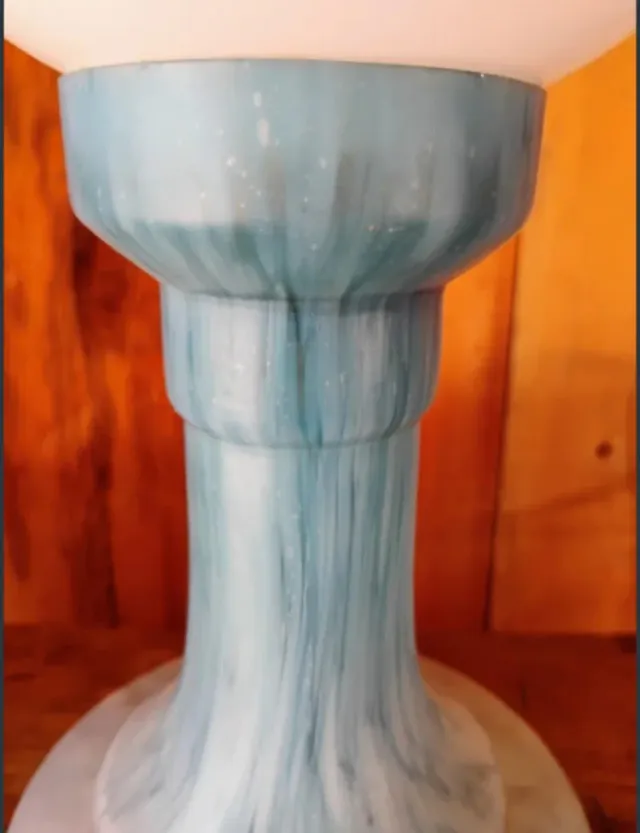 Lámpara de mesa vintage azul y blanco