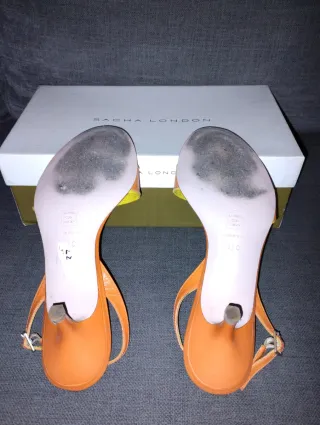 Sandalias tacón Sacha London naranja/amarillo