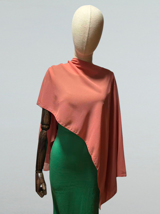 Chal capa gasa naranja y verde