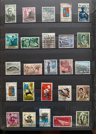25 Sellos usado de España año  1965
