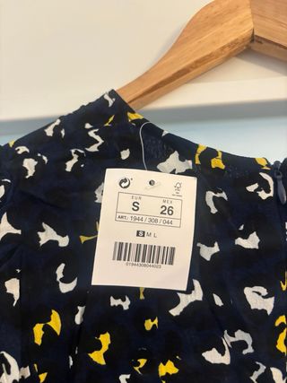 Vestido estampado azul y amarillo