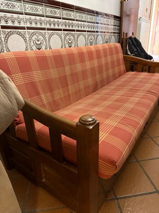 Sofá Cama Rústico Madera Maciza