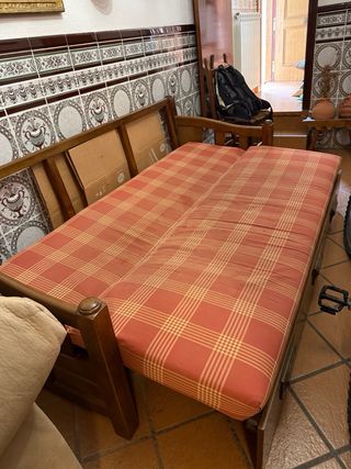 Sofá Cama Rústico Madera Maciza