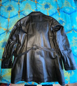 Chaqueta Piel Negra Cruzada talla 48