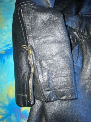 Chaqueta Piel Negra Cruzada talla 48