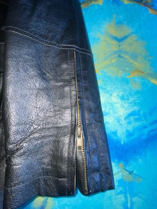 Chaqueta Piel Negra Cruzada talla 48