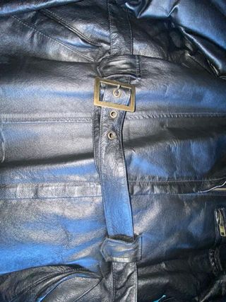 Chaqueta Piel Negra Cruzada talla 48