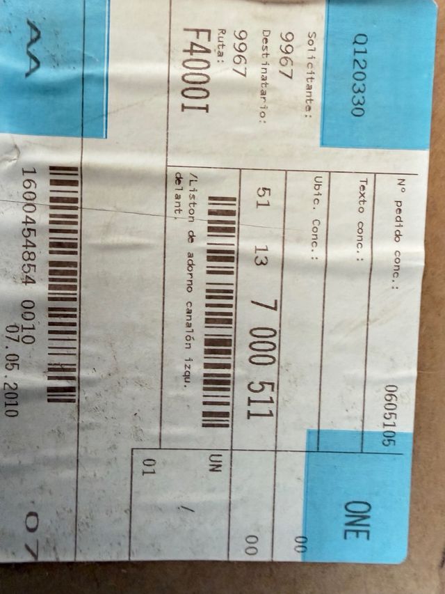 LISTÓN ADORNO IZQ DELANTERO BMW E46 TOURING
