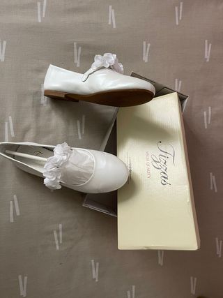 Zapatos comunión Tizzas piel blancos n°37