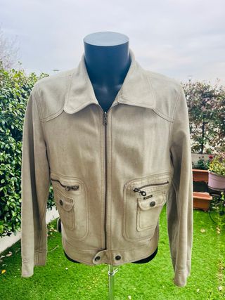 Giubbino Diesel vera pelle beige uomo