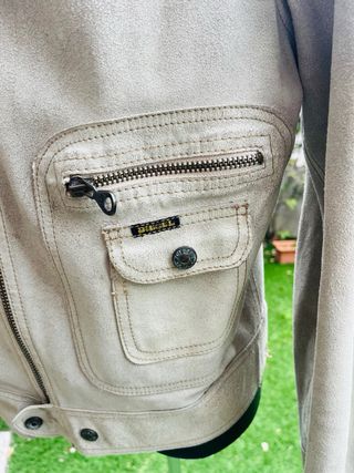Giubbino Diesel vera pelle beige uomo