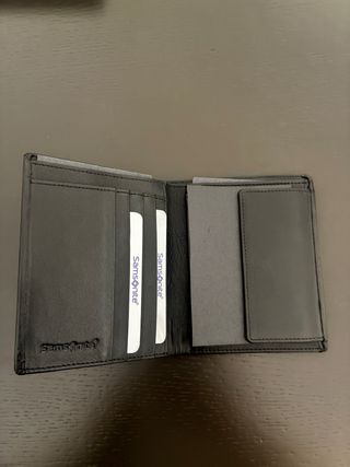 Cartera Hombre Samsonite de piel, color negro.