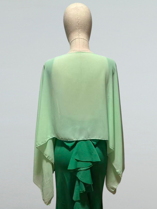 Capa chal poncho gasa verde