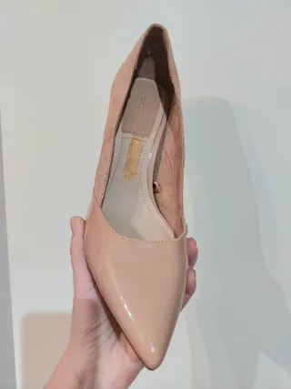 Zapatos Tacón Stilettos Charol-Ante Beige