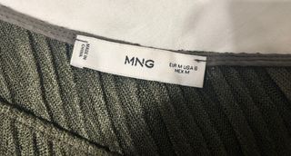 Vestido Mango punto asimétrico verde M